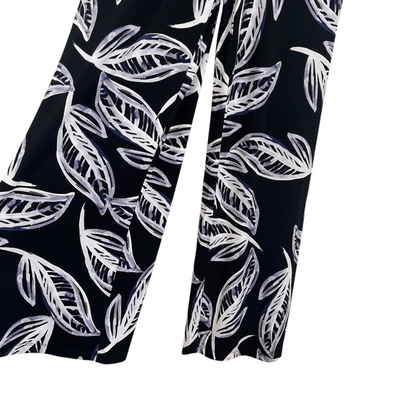 DKNY printed leaf sleeveless jumpsuit romper zip stretch summer women’s 8 medium - Picture 8 of 16
